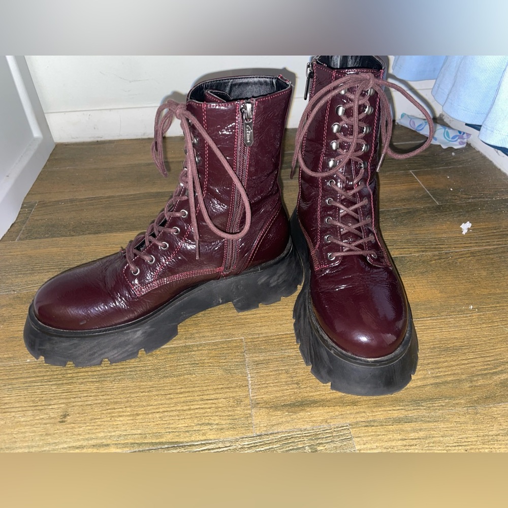 Deep purple boots